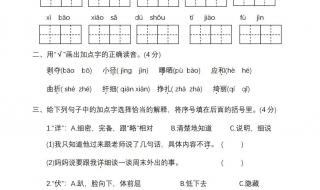 四年级下册语文试卷